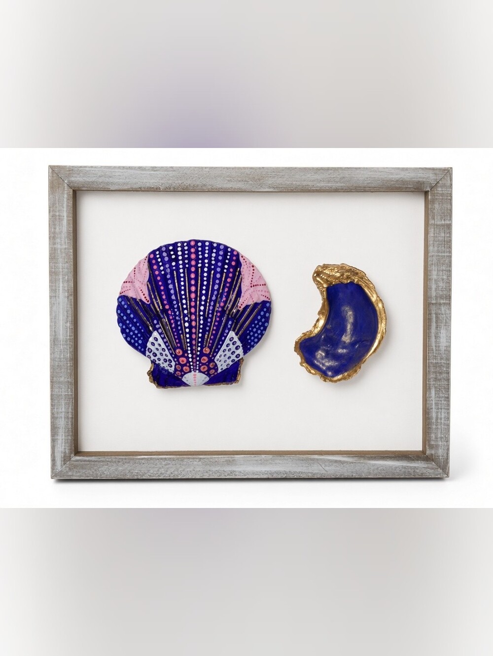 Handcrafted Purple & Pink Shell Wall Art - Unbranded